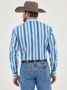 Load image into Gallery viewer, Checotah Western Shirt by Wrangler ~ Blue