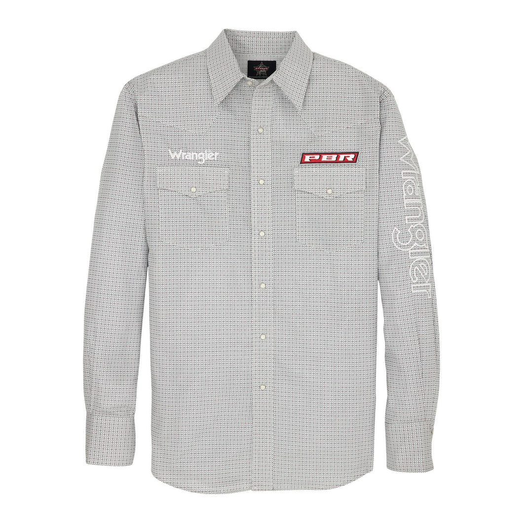 Men's Wrangler PBR Logo Print ~ White - Henderson's Western Store
