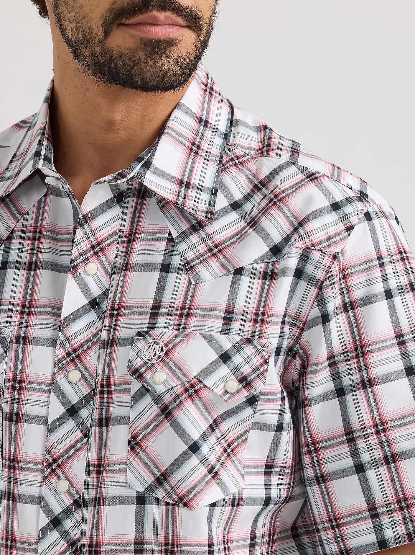 Men's Wrangler Retro Plaid ~Frosted Red - Henderson's Western Store
