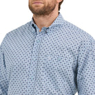 George Strait Shirt by Wrangler ~ Blue Geo - Henderson's Western Store