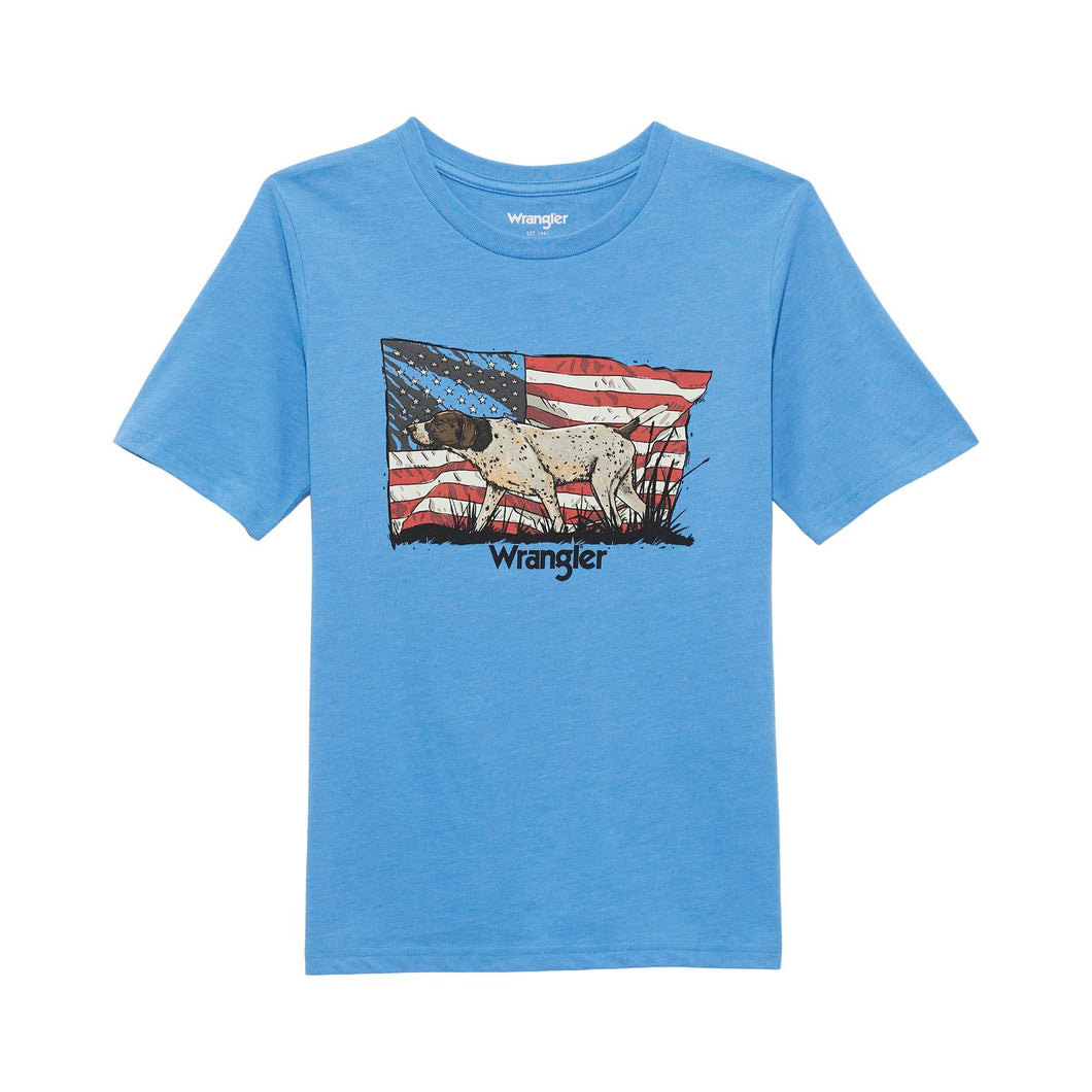 Boy's Wrangler Tee ~ Azure Blue