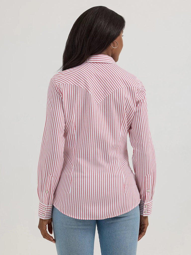 Wrangler Retro Western Snap ~ Red Stripe - Henderson's Western Store