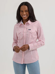 Load image into Gallery viewer, Wrangler Retro Western Snap ~ Red Stripe - Henderson&#39;s Western Store