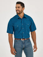 Wrangler 20X Competition Shirt ~ Turquoise Cross - Henderson's Western Store