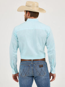 Load image into Gallery viewer, Cody Johnson&#39;s Button Down by Wrangler ~ Aqua Bursts - Henderson&#39;s Western Store