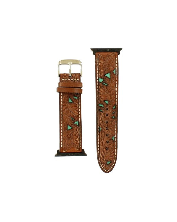 Western Leather Watch Band ~ Turquoise - Henderson's Western Store
