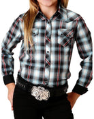 Girl's Dobby Western Plaid by Roper - Henderson's Western Store