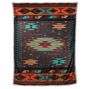 Load image into Gallery viewer, Spirit Turquoise Sherpa Blanket