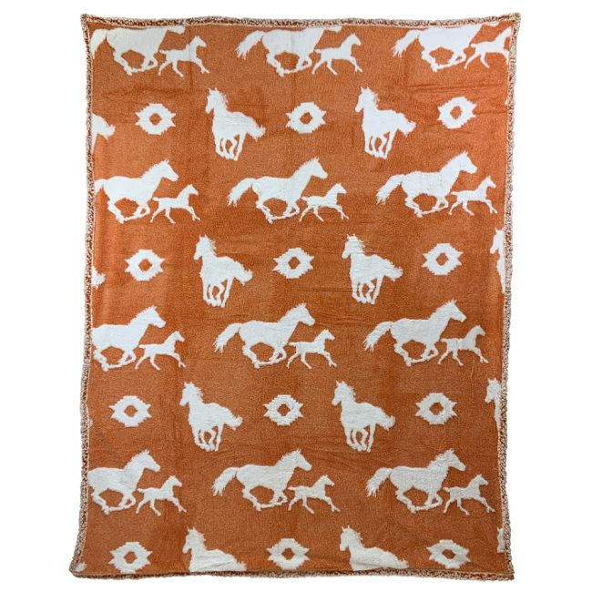 Freedom Horses Sherpa Blanket