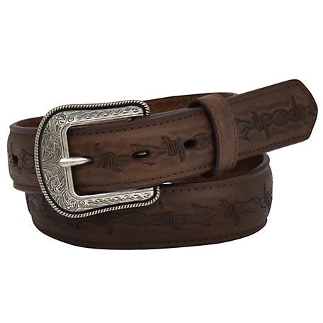 Youth Leather Belt ~ Barbwire - Henderson's Western Store