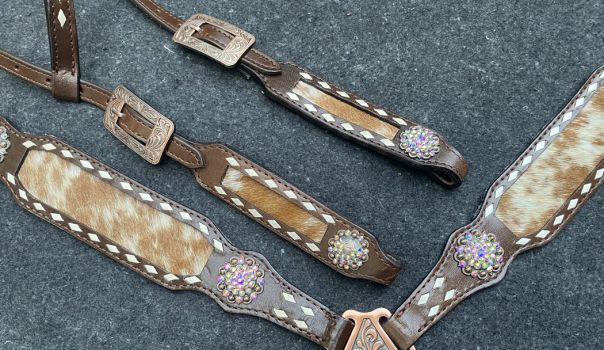 Cowhide One Ear & Breast Collar Set - Henderson's Western Store