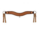 Showman Basket weave tooled light oil leather tripping collar - Henderson's Western Store