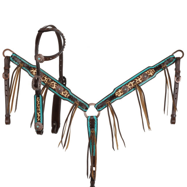 Sahara Blue One Ear Headstall and Breastcollar Set