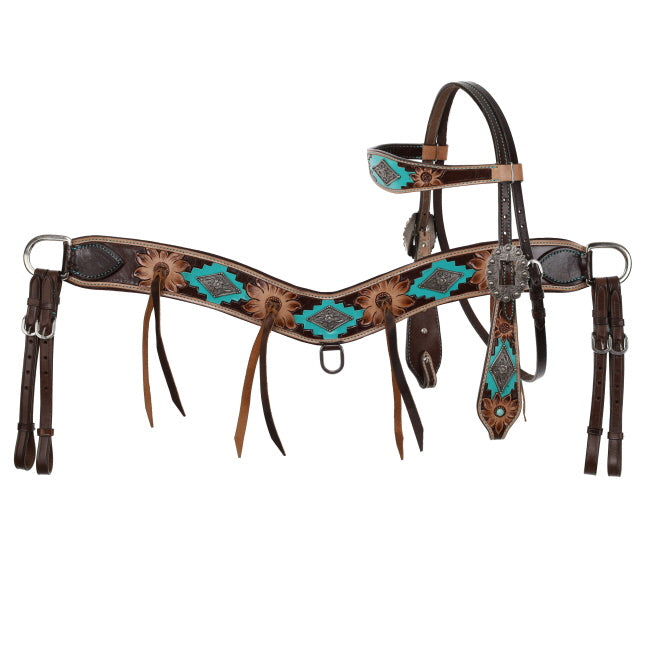 Aztec Bloom Browband and Breastcollar Set