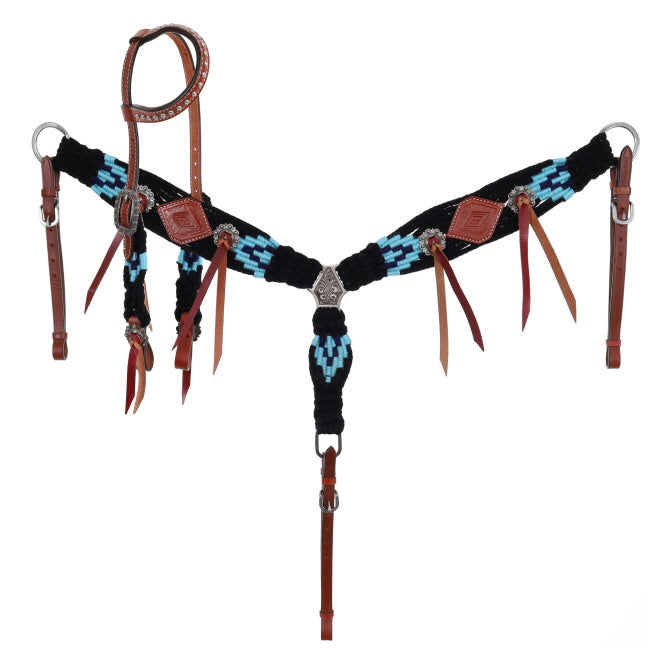 Mohair Wool String Breast Collar ~ Twilight Blue - Henderson's Western Store