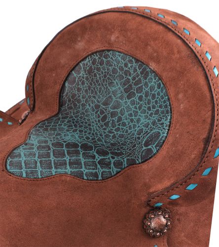 Roughout W/Buckstitch Barrel Saddle ~ Turquoise