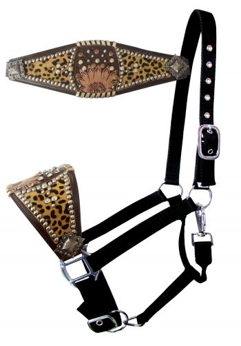 Nylon Bronc Halter ~ Cheetah & Sunflower - Henderson's Western Store