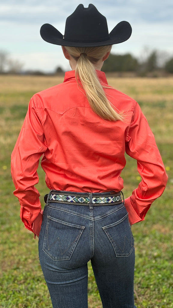 Sateen Solid Shirts ~ Coral