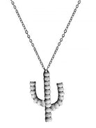 White Stone Cactus Necklace - Henderson's Western Store