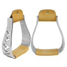 Engraved Polished Aluminum Stirrups W/Cut Out Zig-Zag Design - Henderson's Western Store
