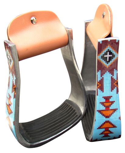 Aluminum Stirrup ~ Navajo Cross - Henderson's Western Store