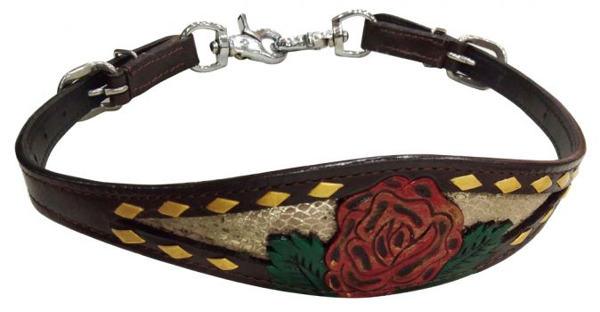 Leather Wither Strap ~ Painted Rose - Henderson's Western Store