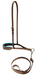 Load image into Gallery viewer, Leather Tie Down ~ Turquoise Lacing - Henderson&#39;s Western Store