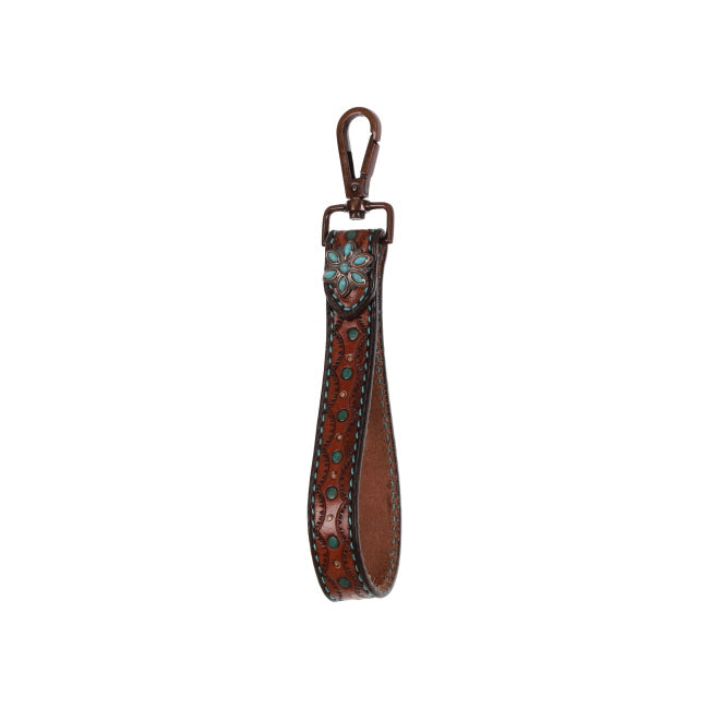 Leather Key Chain ~ Floral