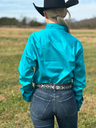 Sateen Solid Shirts ~ Turquoise - Henderson's Western Store