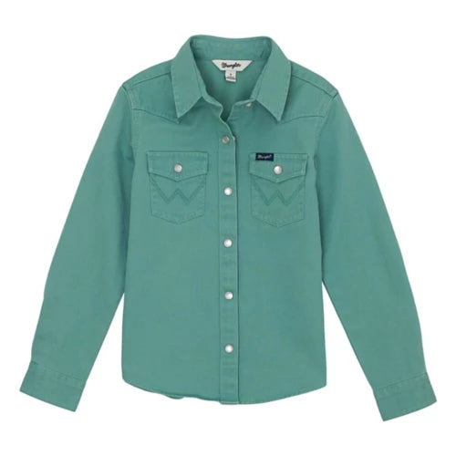 Girl's Wrangler Western Shirt ~ Teal