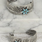 Western Floral Stone Feather Hoop Earrings - Henderson's Western Store