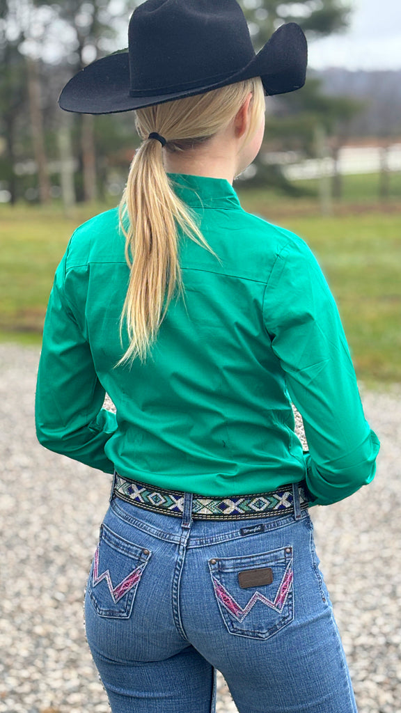 Solid Button Down Shirts ~ Kelly Green