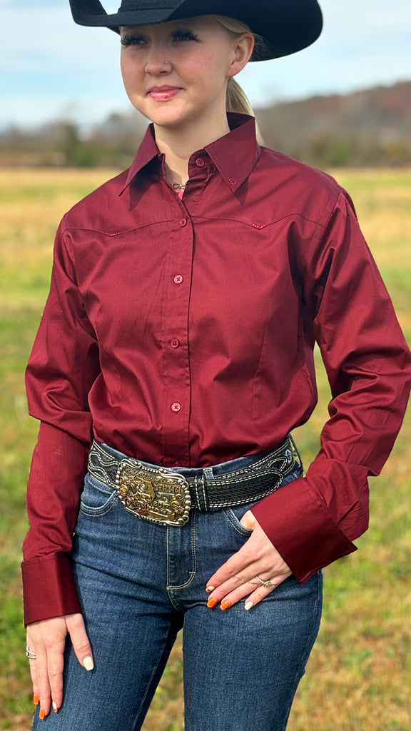 Sateen Solid Shirts ~ Burgundy