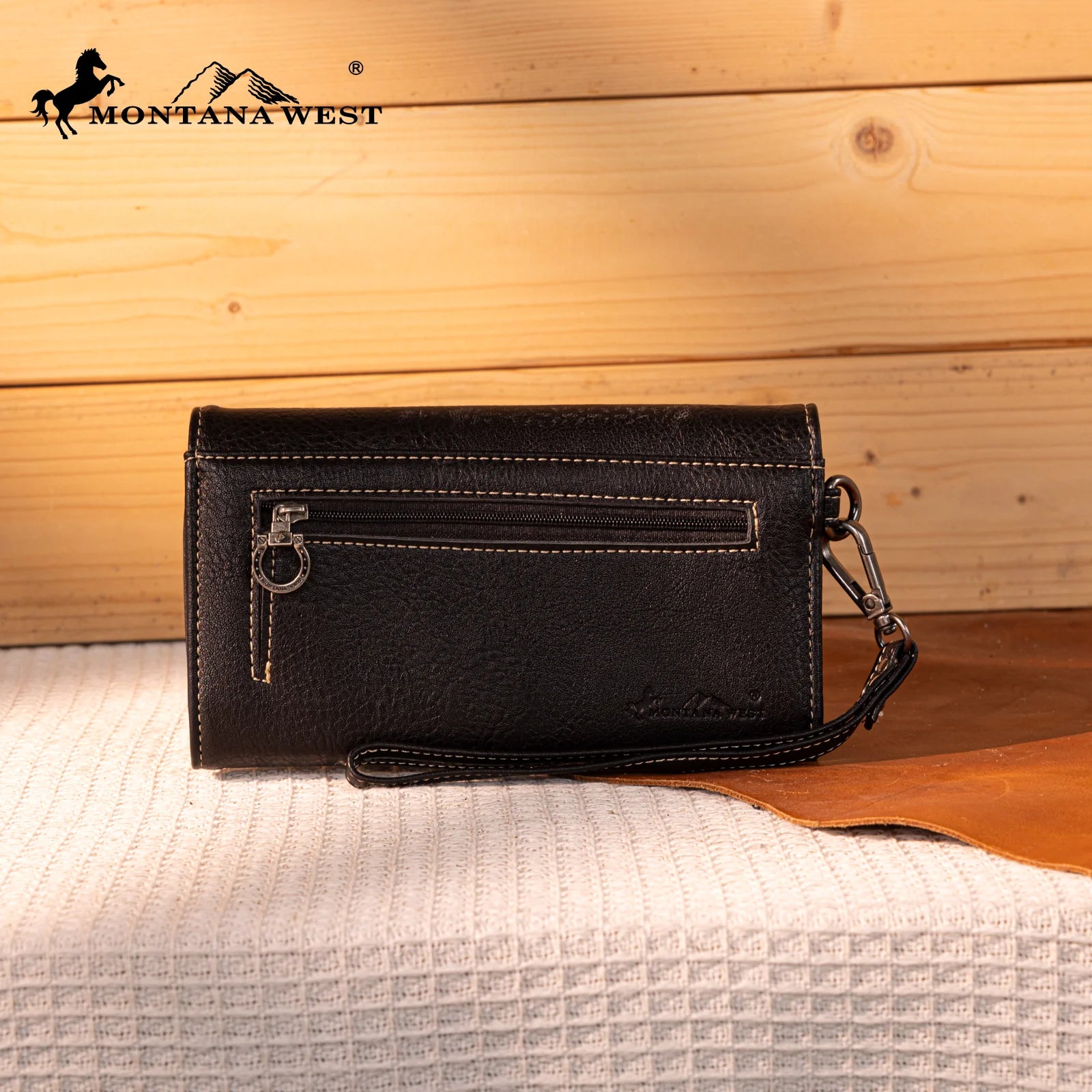 MW Embroidered Wallet ~ Black - Henderson's Western Store