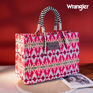 Load image into Gallery viewer, Wrangler Oversize Tote ~ Southwest ~ Hot Pink - Henderson&#39;s Western Store