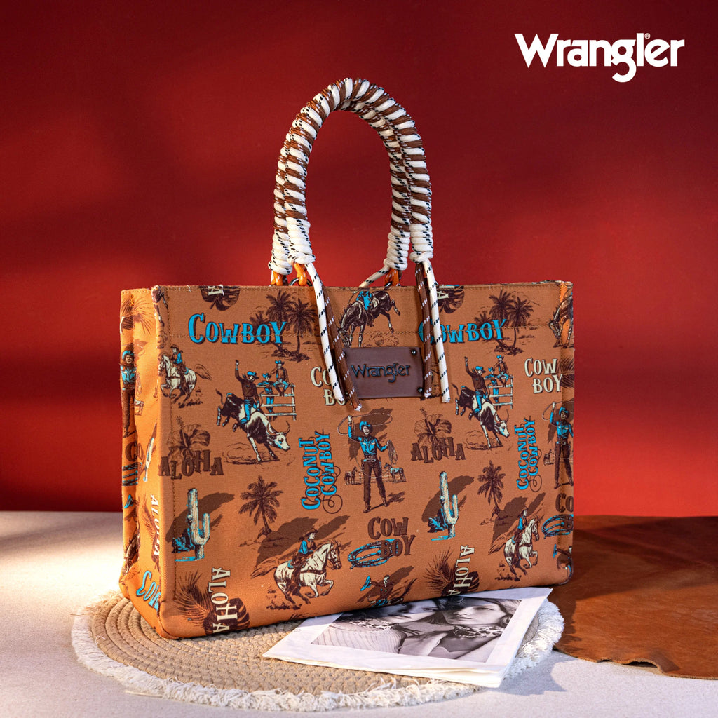 Wrangler Oversize Tote ~ Cowboy ~ Brown - Henderson's Western Store