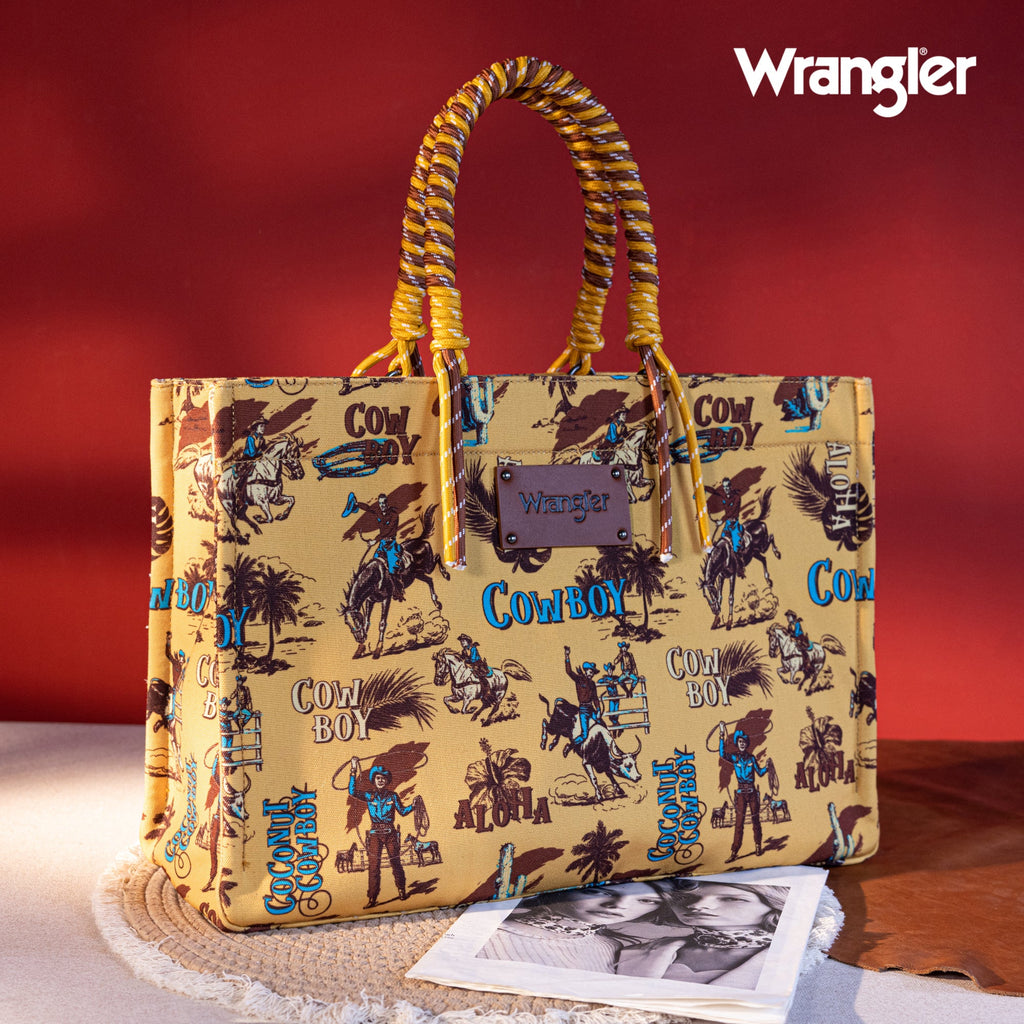 Wrangler Oversize Tote ~ Cowboy ~ Yellow - Henderson's Western Store