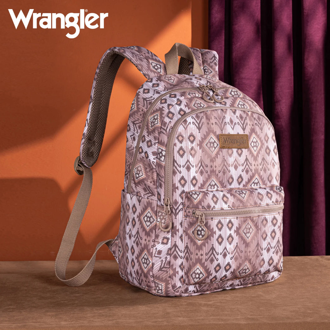 Wrangler Aztec Print Backpack  ~ Coffee - Henderson's Western Store