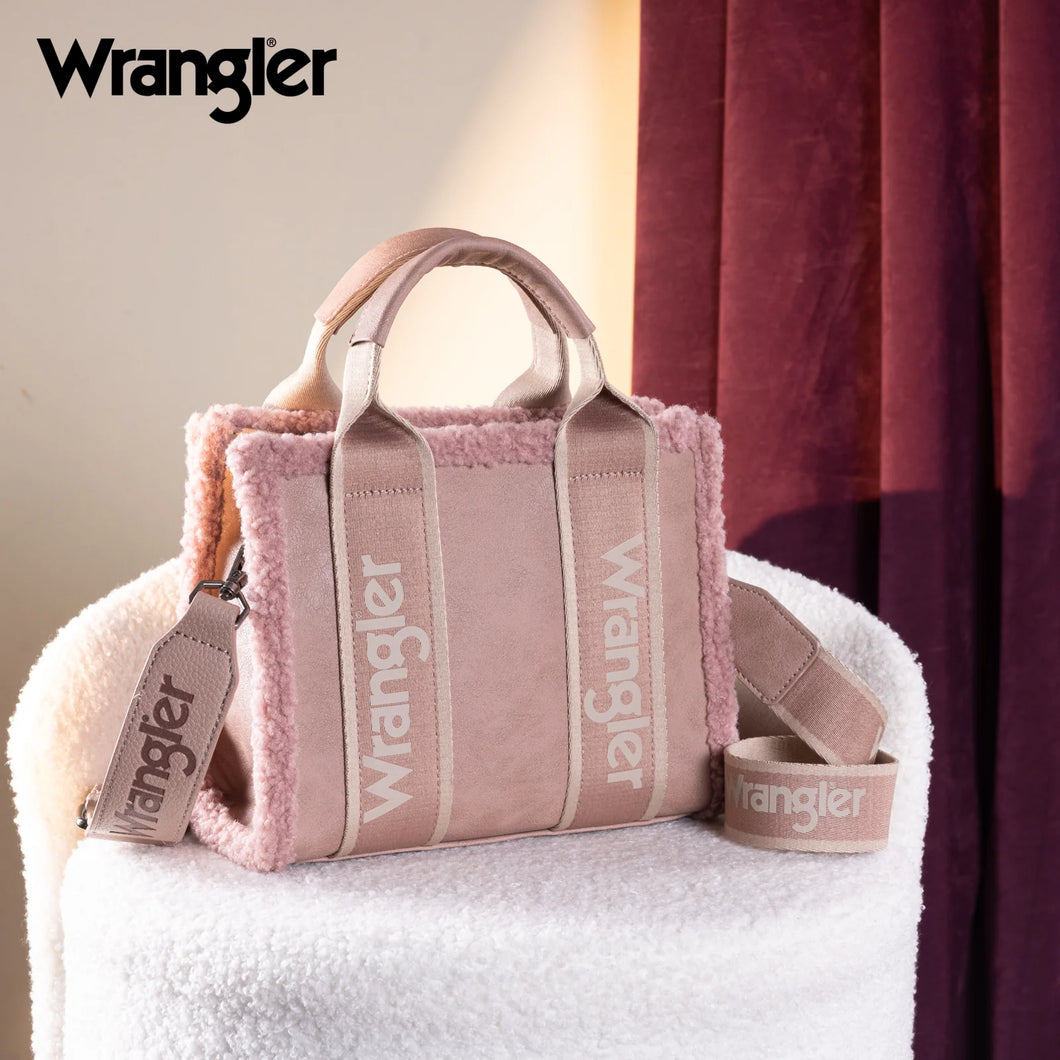 Wrangler Sherpa Canvas Tote ~ Pink