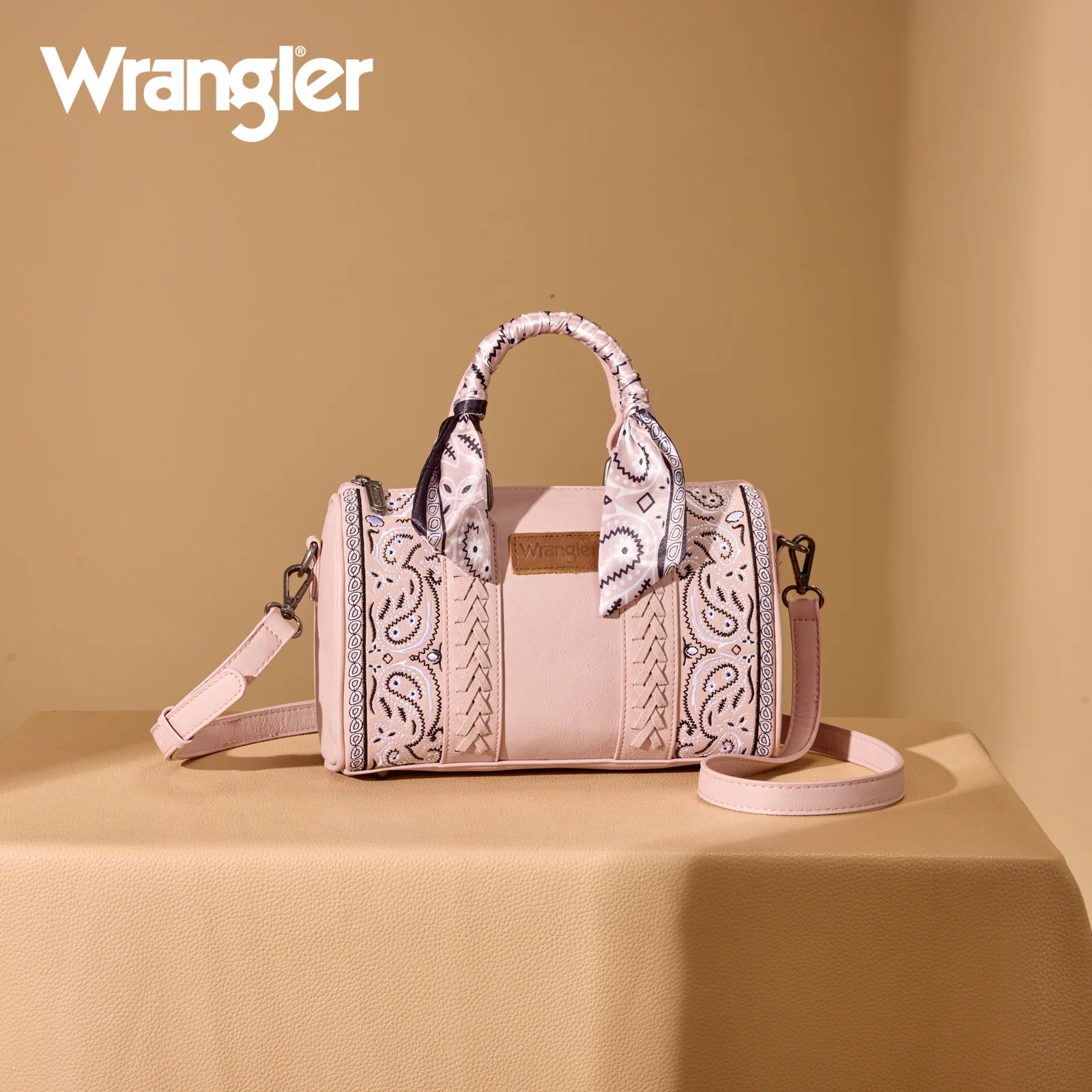 Wrangler Bandana Paisley Print Barrel Crossbody - Pink - Henderson's Western Store