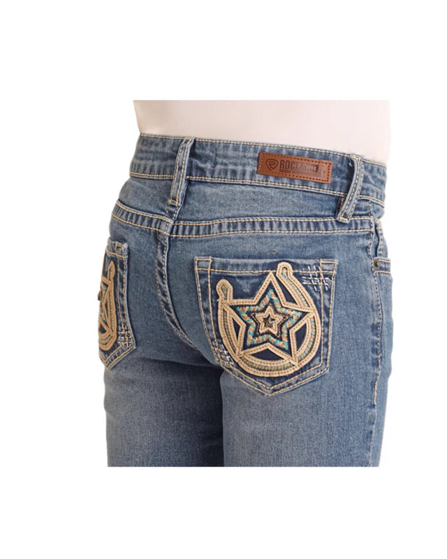 Horseshoe Embroidered Jeans by Rock & Roll