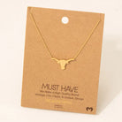 Dainty Bull Head Pendant Necklace - Henderson's Western Store
