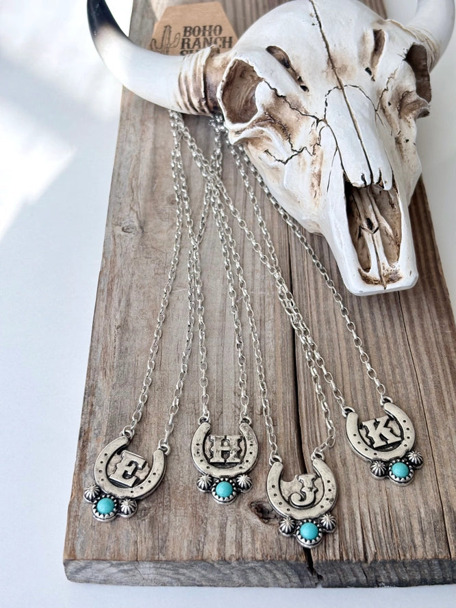 Western Initial Horseshoe Necklace - Henderson's Western Store