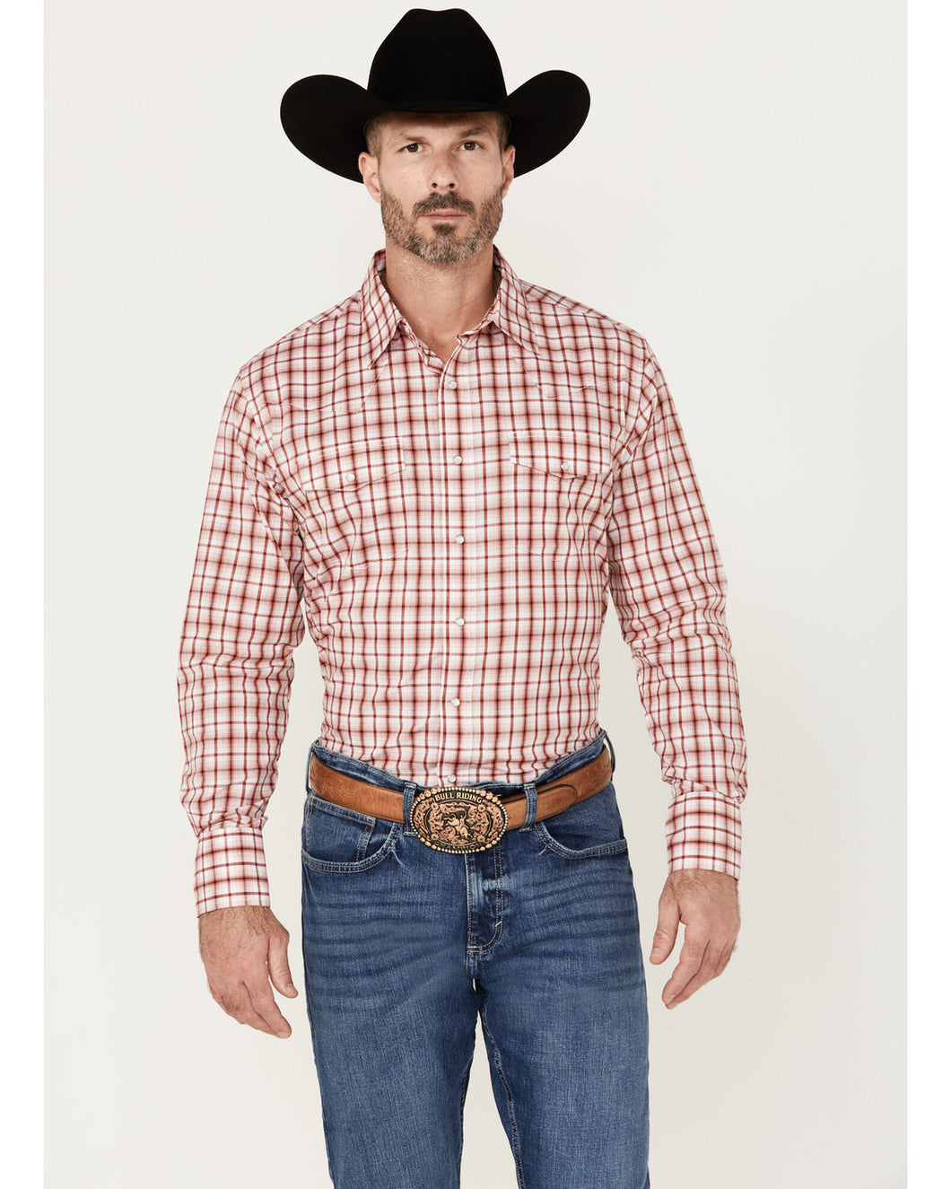 Men's Wrangler Plaid ~ Red - Henderson's Western Store