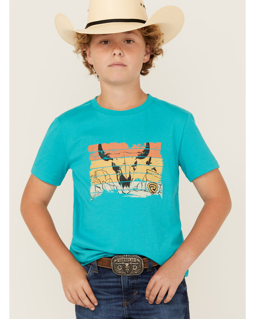 Boy's Graphic Tee by Rock & Roll ~ Turquoise - Henderson's Western Store