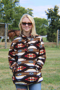 Load image into Gallery viewer, Ladies Wrangler Retro Sherpa Pullover ~ Brown