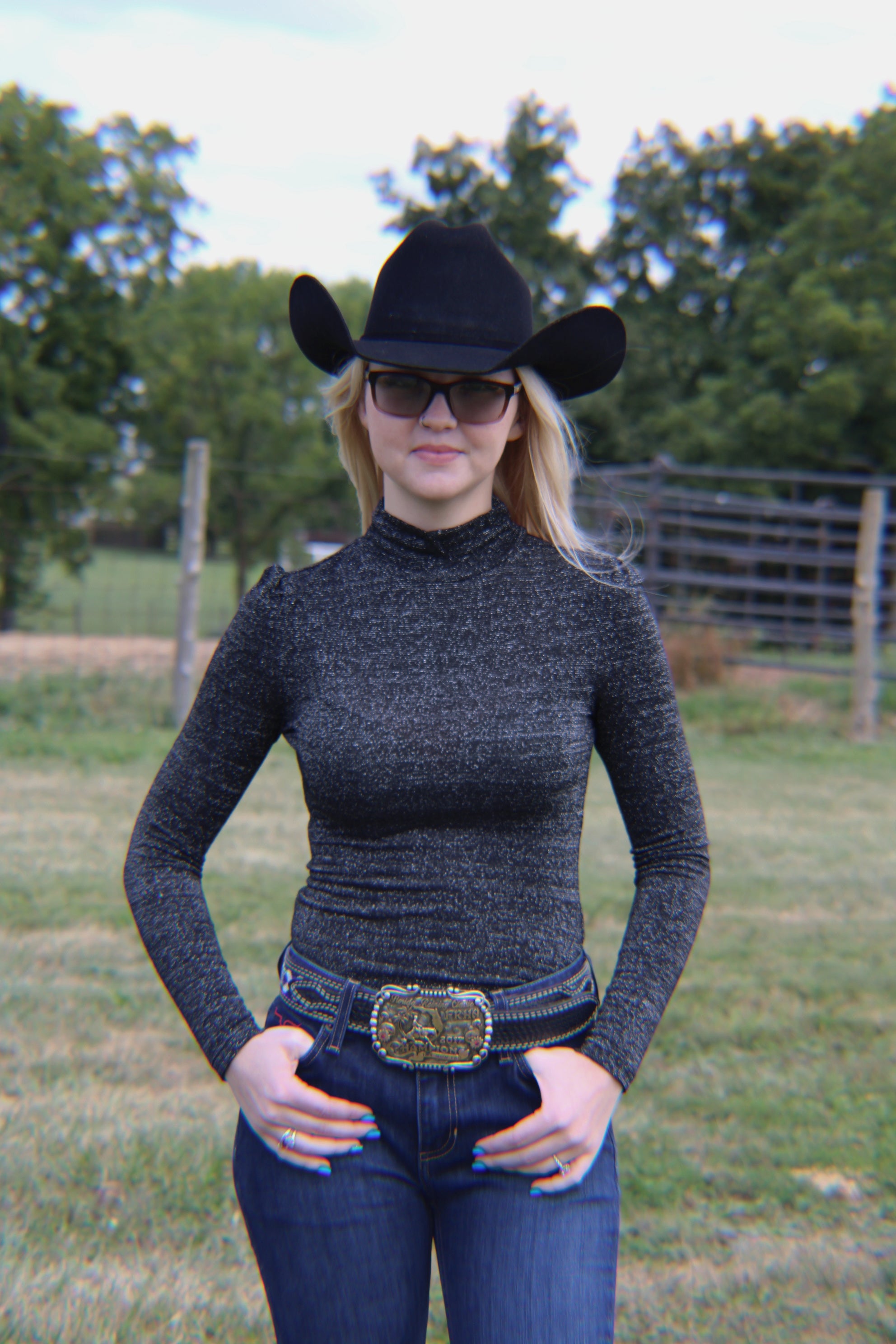 Lurex Turtleneck Top by Rock & Roll - Henderson's Western Store
