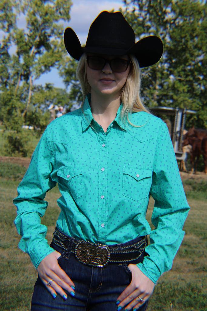 Ladies Rough Stock ~ Turquoise Print