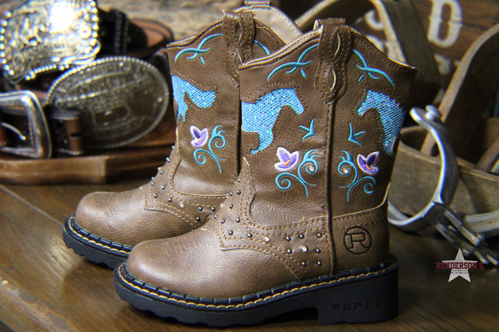 Horse Flowers Boots by Roper