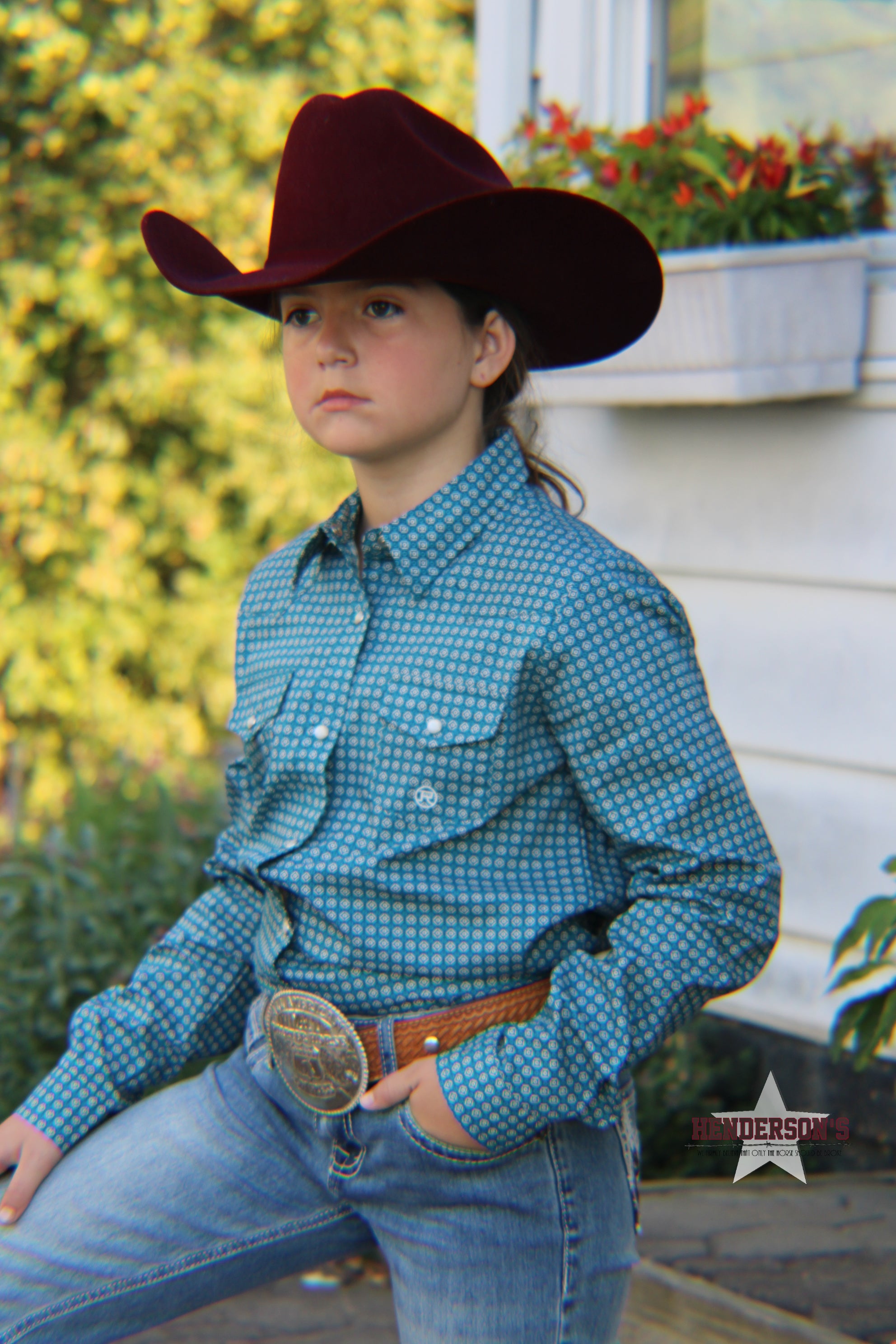 Girl's Azure Neat Western by Roper - Henderson's Western Store